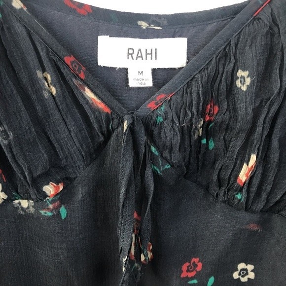 Rahi ditsy sweetheart Bohemian Boho Peasant Floral Print Festival mini dress M - Picture 7 of 9